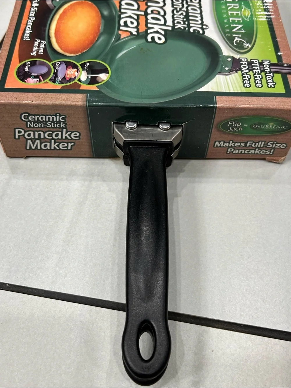 Flip Jack Pan Frying Pan Double Side Pancake Cookware Stainless Iron + Bakelite